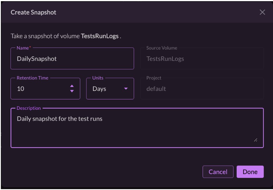 Lightbits GUI - Photon Create a Snapshot
