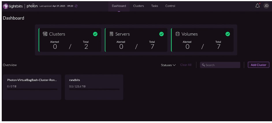 Lightbits GUI - Photon home screen