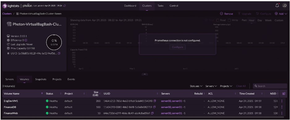 Lightbits GUI - Photon volumes management 