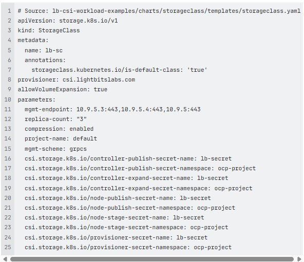 image of a default storage class in OCP