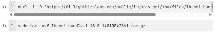 images of Lightbits CSI Driver installation code