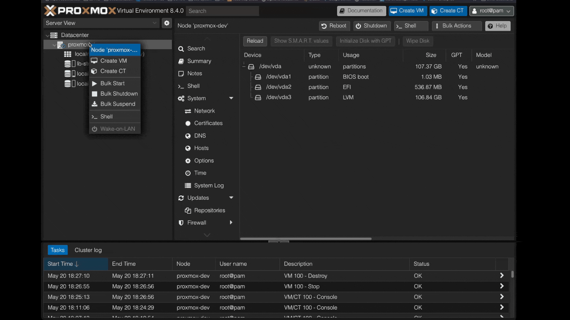 animated gif depicting Lightbits open source plugin for Proxmox VE