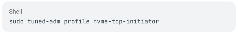 Activate the Client Profile for NVMe over TCP implementation