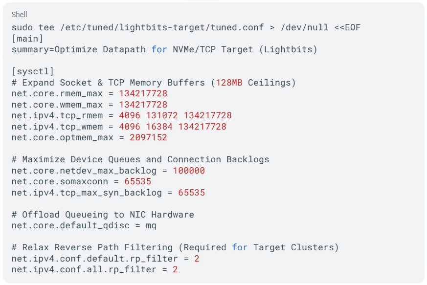 Generate the Target tuned.conf file